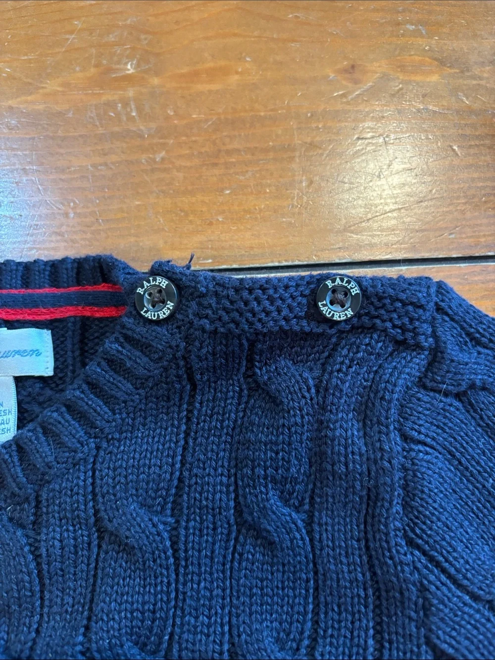 Ralph Lauren Navy Cable-Knit Crewneck Sweater Boys 18 Months